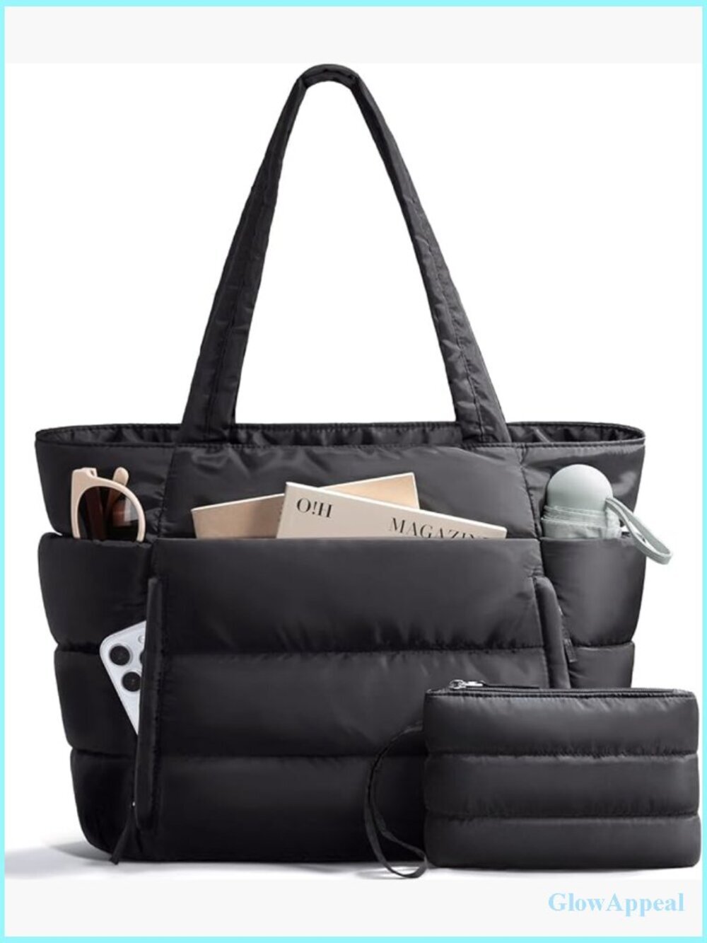 Puffer Tote Bag Lightweight Quilted Shoulder Bag Work Travel Gym